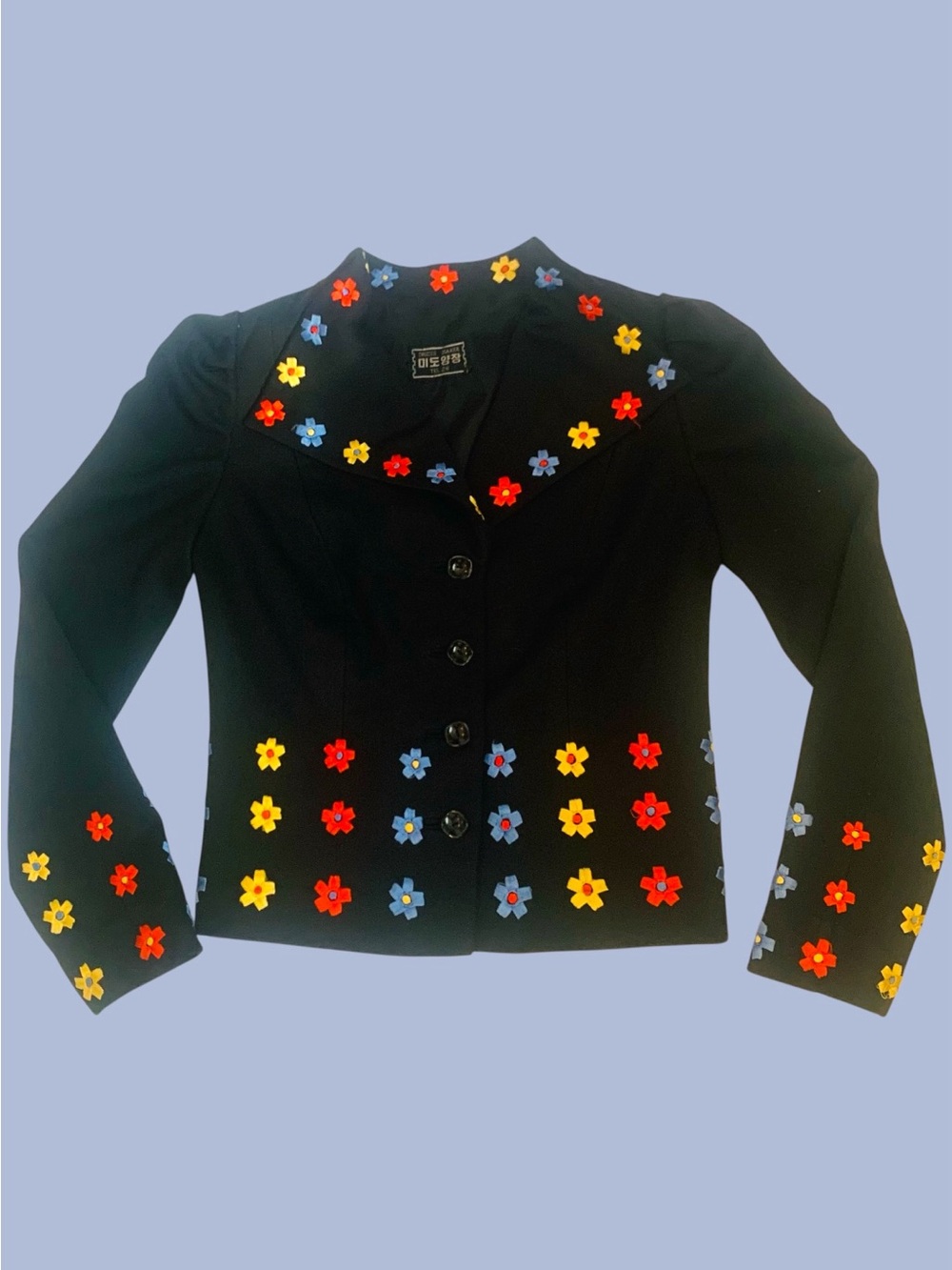 Black Mid-Century 2 Piece ‘Art to Wear’ Dressmaker Tel 26 Embroidered Suit - Picture 5 of 16